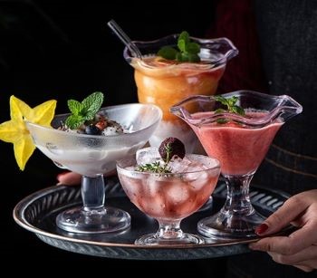 Acrylic ice cream cups| juice cups| plastic cold drink cups|cocktail cups| dessert cups| shaved ice cups| milkshake cups