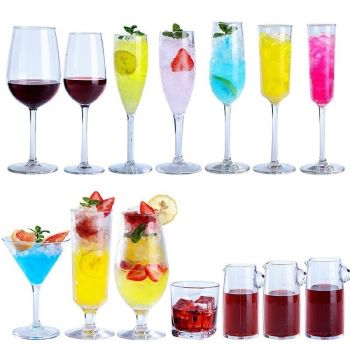 Acrylic PC Wine Glass| Bar Plastic Stemmed Glass| Transparent Shatterproof Wine Glass| Champagne Glass| Red Wine Glass
