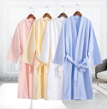 Premium Cotton Waffle Weave Bathrobes for Women & Hotels | Absorbent Summer Robe